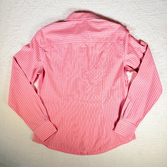 Brooks Brothers Women’s Blouse Fitted Non-Iron 100% Cotton Pink Stripes Button 4 - Picture 3 of 6